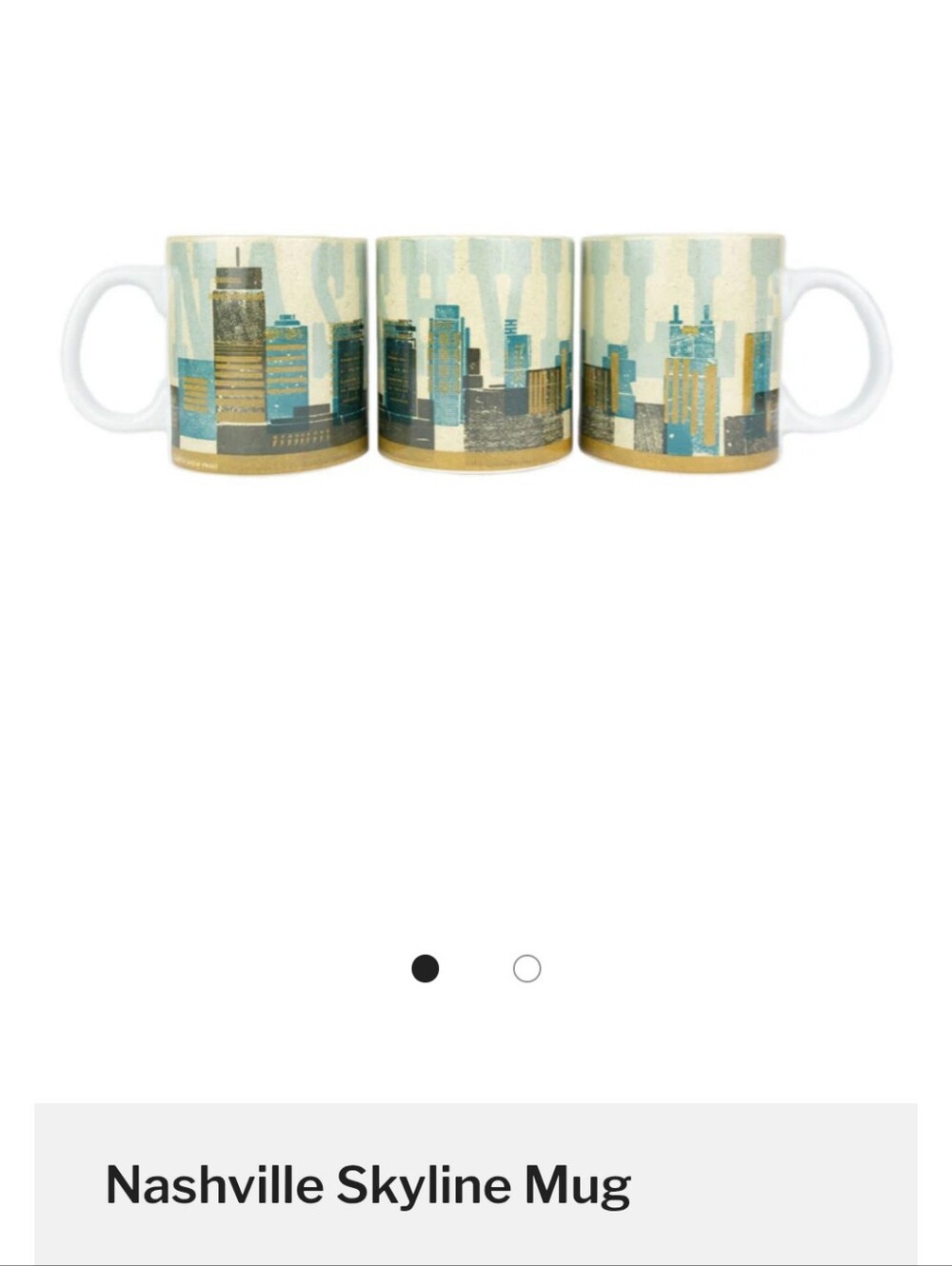 Set Of 2 Hatch Show Print Nashville Skyline Coffee Mugs